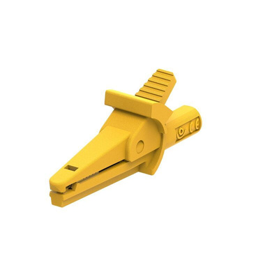 Electro PJP Alligator Clip, Nickel Plated Brass Contact, 10A, Yellow