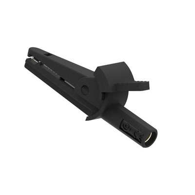 Electro PJP Alligator Clip, Nickel Plated Brass Contact, 10A, Black