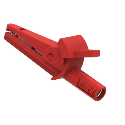 Electro PJP Alligator Clip, Nickel Plated Brass Contact, 10A, Red