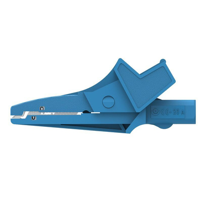 Electro PJP Alligator Clip, Nickel-Plated Steel Contact, 20A, Blue