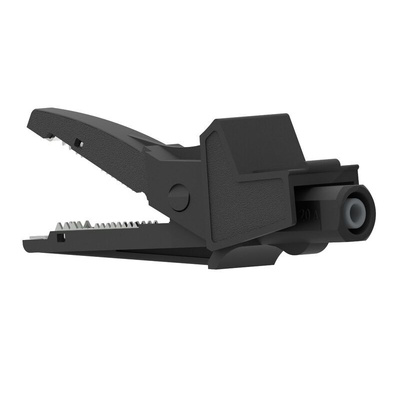 Electro PJP Alligator Clip, Nickel-Plated Steel Contact, 20A, Black
