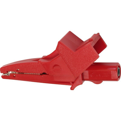 Electro PJP Alligator Clip, Nickel-Plated Steel Contact, 20A, Red