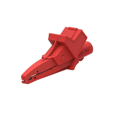 Electro PJP Alligator Clip, Nickel-Plated Steel Contact, 20A, Red