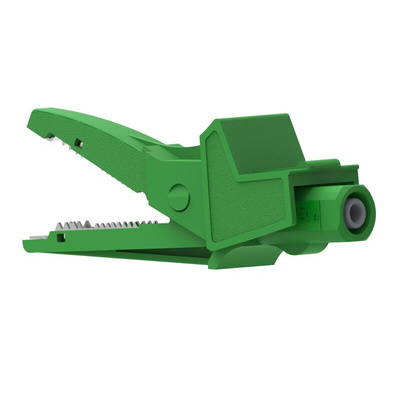 Electro PJP Alligator Clip, Nickel-Plated Steel Contact, 20A, Green