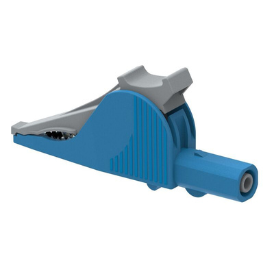 Electro PJP Alligator Clip, Nickel-Plated Steel Contact, 36A, Blue