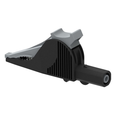Electro PJP Alligator Clip, Nickel-Plated Steel Contact, 36A, Black