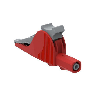 Electro PJP Alligator Clip, Nickel-Plated Steel Contact, 36A, Red