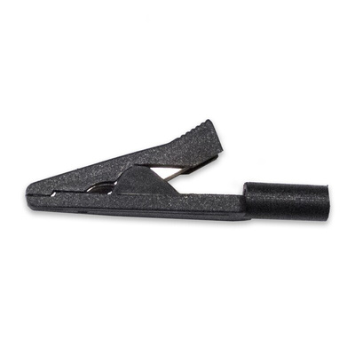 Mueller Electric Crocodile Clip Crocodile Clip Connection, Nickel-Plated Steel Contact, 10A, Black