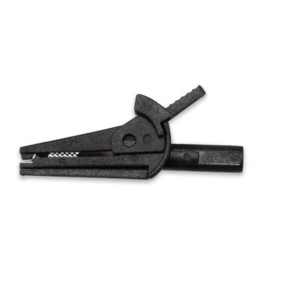 Mueller Electric Crocodile Clip Crocodile Clip Connection, Nickel-Plated Steel Contact, 6A, Black