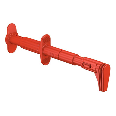 Staubli Red Grabber Clip with Right Angle Jaws, 5A, 4mm Socket