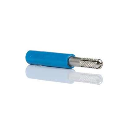 Staubli Blue, Male to Female Test Connector Adapter With Brass contacts and Nickel Plated - Socket Size: 4mm