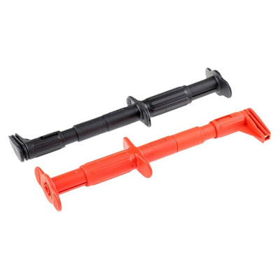 Staubli Black/Red Grabber Clip with Right Angle Jaws, 5A, 600V, 4mm Socket