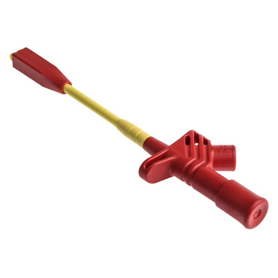 Hirschmann Test & Measurement Red Grabber Clip with Crocodile Jaws, 20A, 1kV, 4mm Socket