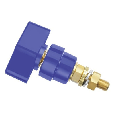 Schutzinger 4mm Blue Terminal Post, 1kV, 100A, M8 x 0.75 Thread