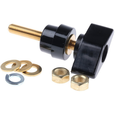 Schutzinger 4mm Black Terminal Post, 1kV, 100A, M8 x 0.75 Thread