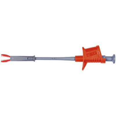 Schutzinger Red Grabber Clip with Crocodile Jaws, 6A, 1kV, 4mm Socket