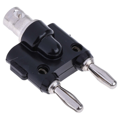 Fluke Black, Male Test Connector Adapter With Nickel Plated Beryllium Copper contacts and Nickel Plated