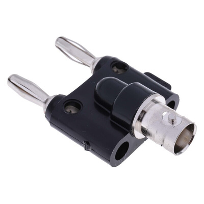 Fluke Black, Male Test Connector Adapter With Nickel Plated Beryllium Copper contacts and Nickel Plated