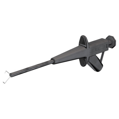 Staubli Black Grabber Clip with Pincers, 4A, 1kV, 4mm Socket