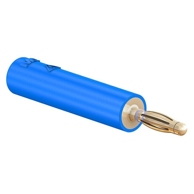 Staubli Blue, Male to Female Test Connector Adapter With Brass contacts and Gold Plated - Socket Size: 4mm