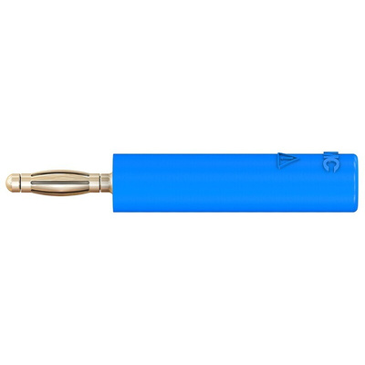 Staubli Blue, Male to Female Test Connector Adapter With Brass contacts and Gold Plated - Socket Size: 4mm