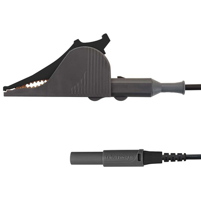 Schutzinger Black, Red Kelvin Clip, 1A, 17mm Jaw Opening, Gold Plating, 33 V ac, 70 V dc