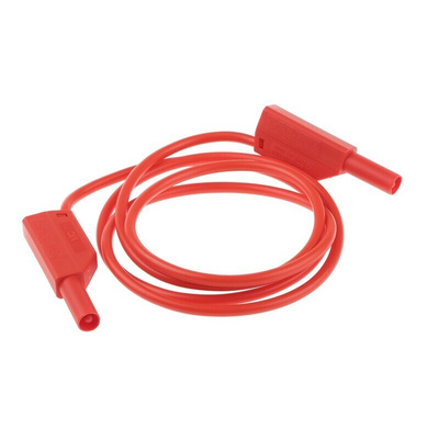 Staubli, 32A, 1 kV, Red, 1m Lead Length