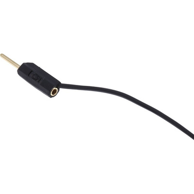 Staubli 1 mm Connector Test Lead, 3A, 30 V ac, 60V dc, Black, 300mm Lead Length