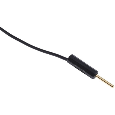 Staubli 1 mm Connector Test Lead, 3A, 30 V ac, 60V dc, Black, 300mm Lead Length