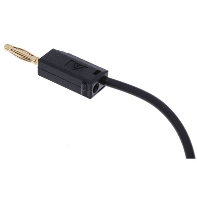 Staubli 2 mm Connector Test Lead, 10A, 30 V ac, 60V dc, Black, 300mm Lead Length