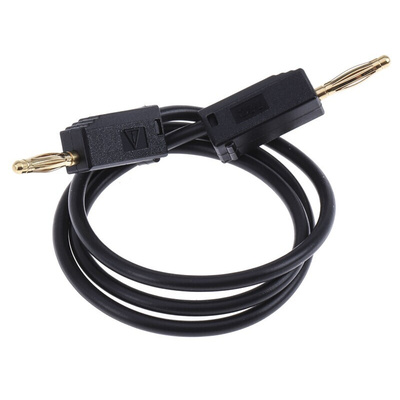 Staubli 2 mm Connector Test Lead, 10A, 30 V ac, 60V dc, Black, 300mm Lead Length