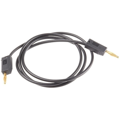 Staubli 2 mm Connector Test Lead, 10A, 30 V ac, 60V dc, Black, 500mm Lead Length