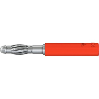 Staubli Red, Plug Test Connector Adapter With Brass contacts and Nickel Plated - Socket Size: 4mm