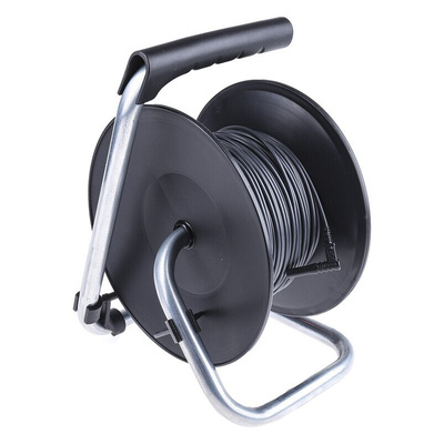 RS PRO Black Test Lead Extension Reel, 50m Cable Length, CAT II 1000 V safety category