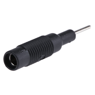 Hirschmann Black, Male to Female Test Connector Adapter With Brass contacts and Nickel Plated - Socket Size: 4mm
