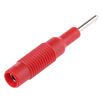 Hirschmann Red, Male to Female Test Connector Adapter With Brass contacts and Nickel Plated - Socket Size: 4mm
