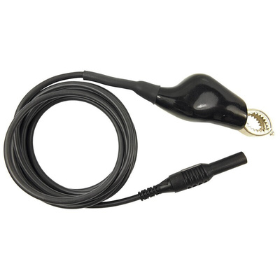 RS PRO Crocodile Clip Lead, 1A, 48V, Black, 2m Lead Length
