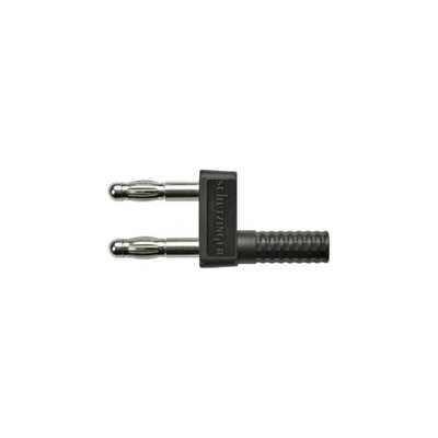 Schutzinger Black, Male Banana adapter and Nickel Plated