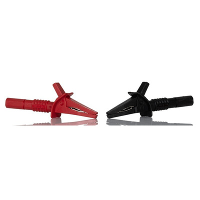 RS PRO Test Lead & Connector Kit With 1 Black CAT III Probe Adapter, 1 Black Extended Push-Fit Crocodile Clip, 1 Black