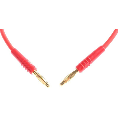 Staubli 2 mm Connector Test Lead, 10A, 30 V ac, 60V dc, Red, 450mm Lead Length
