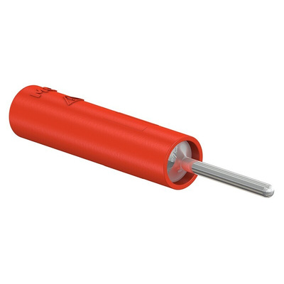 Staubli Red, Male to Female Test Connector Adapter With Brass contacts and Nickel Plated - Socket Size: 4mm