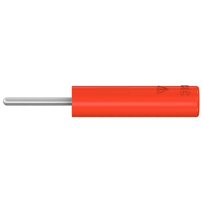 Staubli Red, Male to Female Test Connector Adapter With Brass contacts and Nickel Plated - Socket Size: 4mm