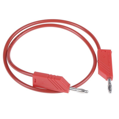 Hirschmann Test & Measurement Test lead, 16A, 60V dc, Red, 50cm Lead Length