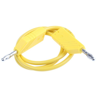 Hirschmann Test & Measurement Test lead, 16A, 60V dc, Yellow, 50cm Lead Length