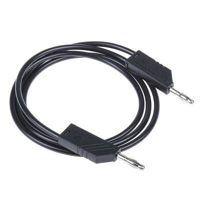 Hirschmann Test & Measurement Test lead, 16A, 60V dc, Black, 1m Lead Length