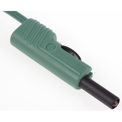 Hirschmann Test & Measurement, 16A, 30 V ac, 60V dc, Green, 1m Lead Length