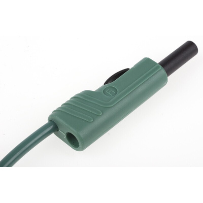 Hirschmann Test & Measurement, 16A, 30 V ac, 60V dc, Green, 1m Lead Length