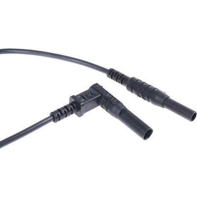 RS PRO Black Test Lead Extension Reel, 12m Cable Length, CAT III 1000 V, CAT IV 600 V safety category
