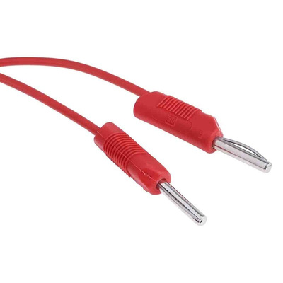 RS PRO 4 mm Test Probe Lead, 2.5A, 50V ac, Red, 500mm Lead Length