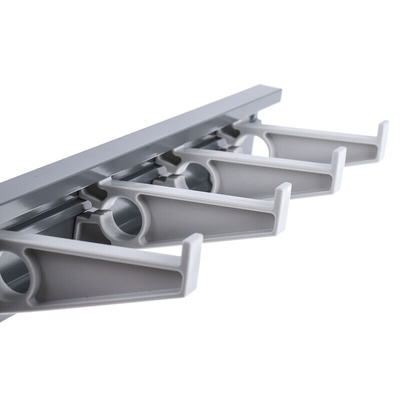 RS PRO Grey Modular Lead Storage Rack, 15 Slots, 16.9mm Cable Dia.